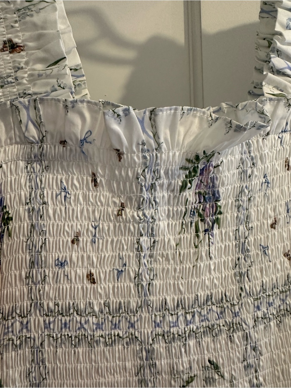 Hill House White Floral Ruffled-Strap Midi Dress - Picture 6 of 7